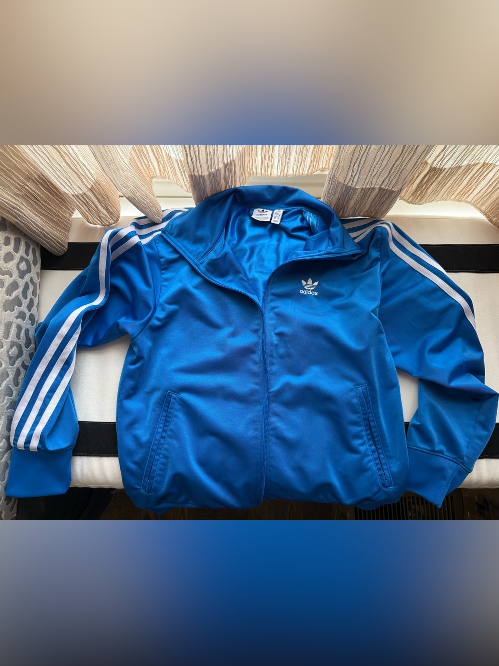 Adidas Originals Blue Track Jacket Trefoil 3-Stripes Zip Up Women S Y2K